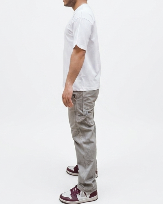 White Oversized Blue Print T-Shirt | Premium Cotton Graphic Tee - Image 3
