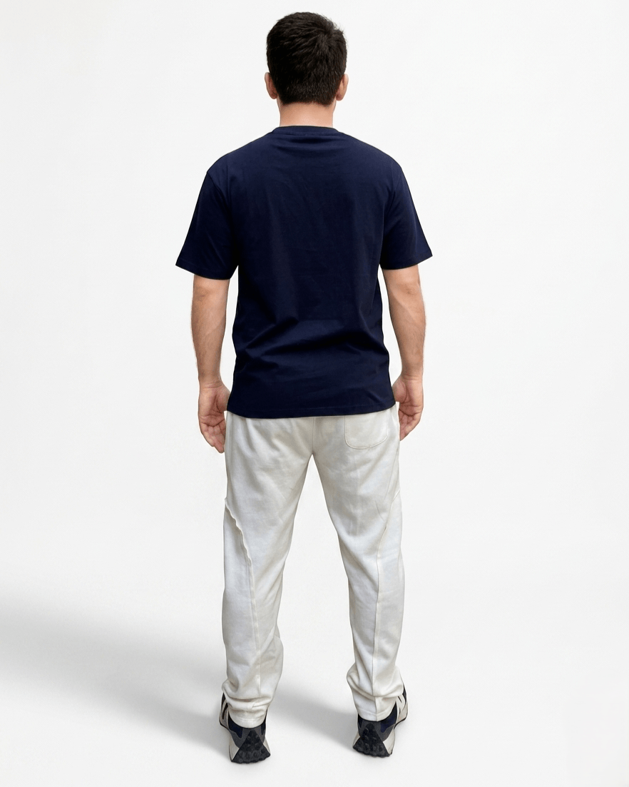 Navy Blue Oversized Graphic Print T-Shirt | Premium Cotton Streetwear Tee - Image 4