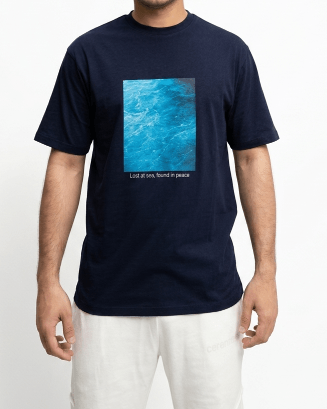 Navy Blue Oversized Graphic Print T-Shirt | Premium Cotton Streetwear Tee - Image 3