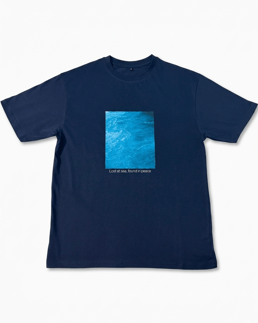 Navy Blue Oversized Graphic Print T-Shirt | Premium Cotton Streetwear Tee - Image 5