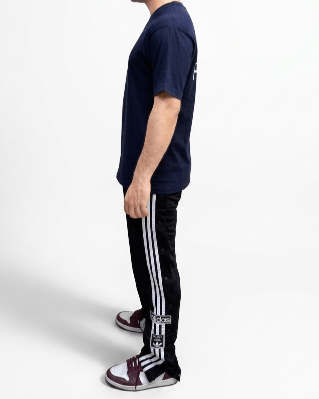 Navy Blue Oversized Men’s Graphic T-Shirt | Premium Cotton White Print Streetwear Tee - Image 2
