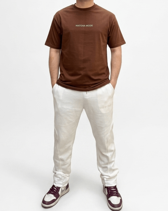 Coffee Brown Oversized Matcha Print T-Shirt | Premium Cotton Streetwear Graphic Tee - Image 3