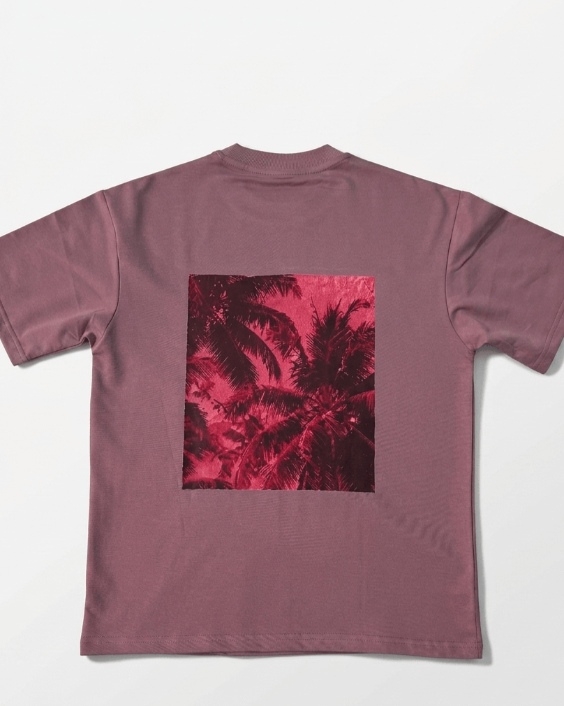 Palm Pink Oversized Flower Print T-Shirt | Premium Cotton Graphic Streetwear Tee - Image 4