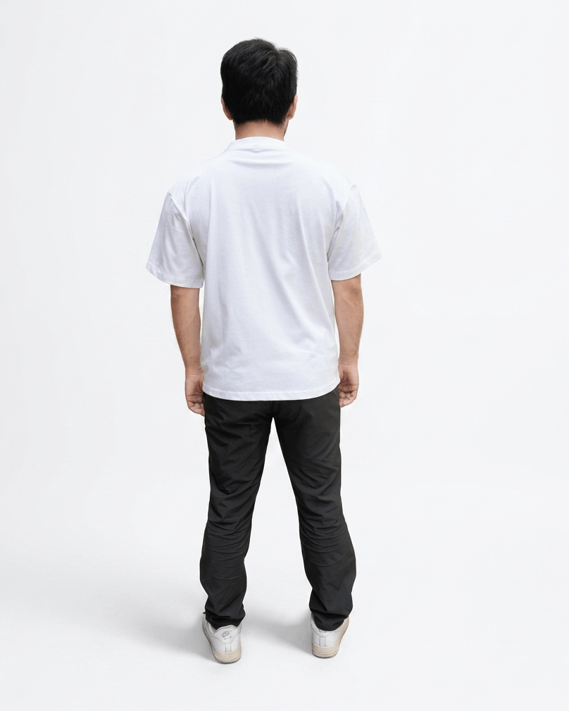 White Oversized Minimal Plain T-Shirt | Premium Cotton Essential Tee - Image 4