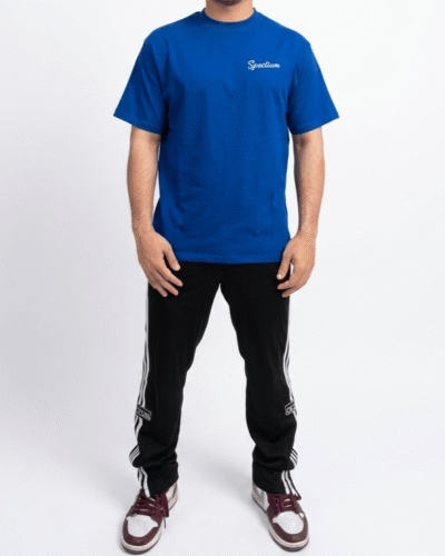 Royal Blue Oversized White Print T-Shirt | Premium Cotton Unisex Graphic Tee