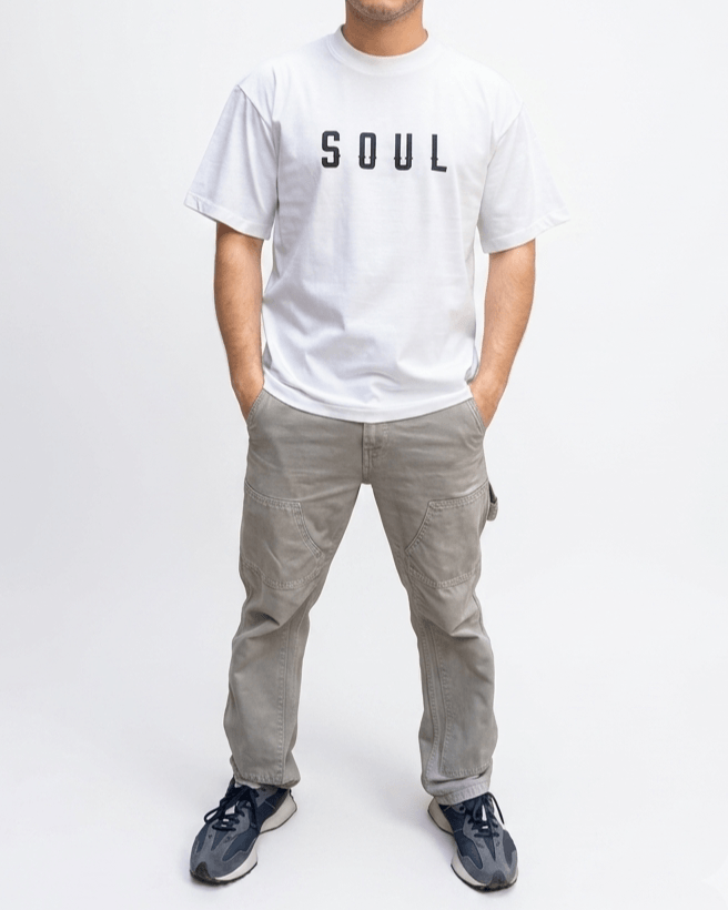 White oversized 08 Worldwind print t-shirt front view with modern streetwear graphic artwork